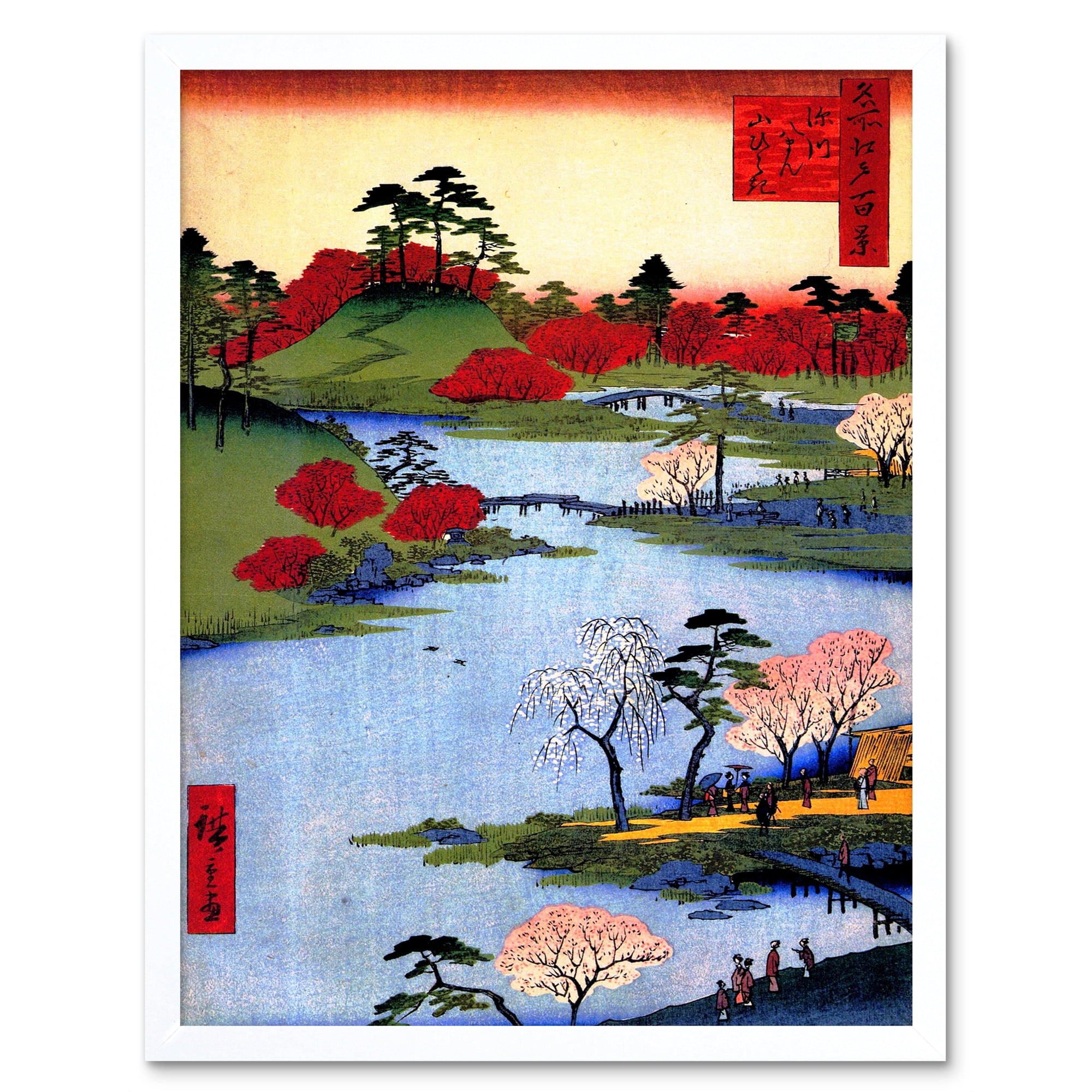 Utagawa Hiroshige Colourful Ukiyo-e Japanese Woodblock River