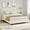 Beige, variant on Platform Bed Frame with Diamond Block Design Upholstered Adjustable Headboard, Strong Wooden Slats Support, No Box Spring Needed, Noise Free, Easy Assembly