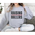 thumbnail image 3 of Raising Ballers Baseball Mom Sweatshirt Softball Mom Sweater for Women Gray Sweatshirt Adult Medium, 3 of 5