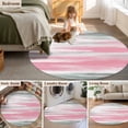 thumbnail image 6 of Pink Grey Ombre Round Rugs 3.3ft, Abstract Art Oil Painting Modern Non Slip Washable Rug Runner, Low Pile Indoor Floor Carpet Mat Bathroom Rugs for Living Room, Bedroom, Kids Room, 6 of 9