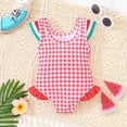 thumbnail image 6 of Shadoumai Girls One Piece Swimsuit Size 16 Sheer Mesh Girls Swimwear Tankini Quick Dry Contrast Color Ruffle Bathing Suit Tween Adjustable Straps Padded Modest Swimwear, 6 of 9