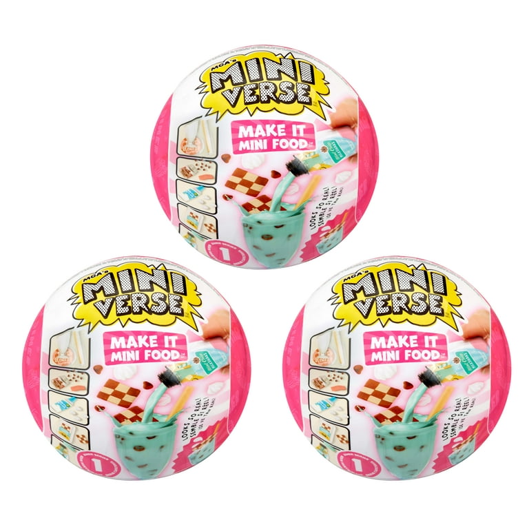 Make It Mini Food Diner Series 1 Ice Cream Shop Bundle (3 Pack) Mini Collectibles, MGA's Miniverse, Blind Packaging, DIY, Resin, Replica Food, Not