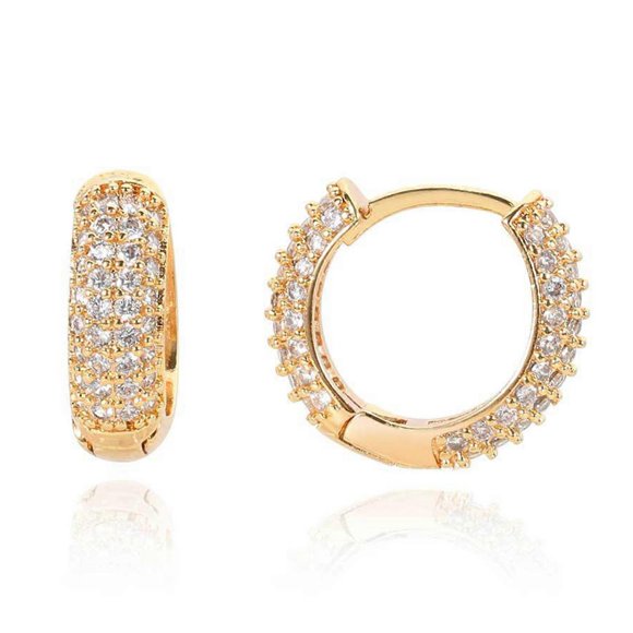 Men Hip-pop Style Earrings Small Hoop Hinged Copper Earrings for Night Club Outfit Matching
