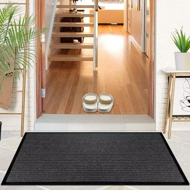 Durable Rubber Door Mat - Heavy Duty, Indoor/Outdoor, Easy to Clean, Waterproof, Low-Profile Entry Mat for Entry, Patio, Garage - High Traffic