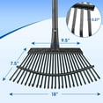 thumbnail image 6 of YeYeBest 25 Tines Heavy Duty Garden Leaf Rake for Lawns, 65" Long 18" Wide Adjustable  Sturdy Metal Yard Rake with Non-Slip Comfort Handle, 6 of 7