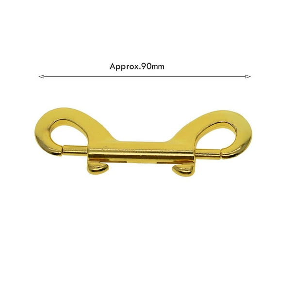 90mm Double Ended Bolt Snaps Hook Zinc Alloy Chain Metal Clips Key Holder  for Water Bucket Agricultural Equine Home Garage Use - Golden, 4 Pieces  4Pieces 