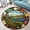 Landscape, variant on Round Rug, Space Needle Seattle Soft Washable Carpet, Non-Slip Floor Mat for Living Room Bedroom Home Decor 24 Inch