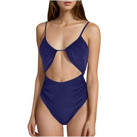 Zuesphe Womens Swimsuits 2 Piece High Waisted Bathing Suit for Women Bikini Swimwear for Women Bikini Monokinis for Women Cheeky High Cut Cute Ribbed Clearance Sales