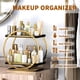 thumbnail image 4 of Organizador de maquillaje YIWANFW negro y dorado de 2 niveles para tocador, 4 of 9
