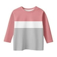 thumbnail image 2 of Cethrio Girls 3/4 Sleeve Tops Size 10-12, Soft Casual Crew Neck Pullover Girls T-Shirts Pink, 2 of 4