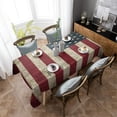 thumbnail image 6 of 4th of July Tablecloth Rectangle/Oval Patriotic Table Cloth Independence Day Retro National American Flag Waterproof Tablecloths Patio Stainproof Polyester Table Cover Protector Decoration 60x84in, 6 of 6