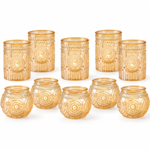 Gold Votive Candle Holders Glass Tealight Candle Holder