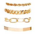 thumbnail image 1 of Punk Metal Twisted Chain Bracelet Jewelry Golden, 1 of 5