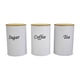thumbnail image 1 of Juego de botes de cocina, contenedores de almacenamiento de alimentos ligeros con tapas de bambú, tarros de despensa, botes de azúcar para café, té y Blanco, 1 of 9