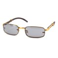 thumbnail image 2 of Mens Exposed Lens Narrow Rectangular Hustler OG Sunglasses Gold Solid Black, 2 of 4