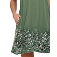thumbnail image 3 of Uhndy Women's Plus Size Sleeveless Swing Mini Dresses Summer Beach A Line Sundress #2 Floral Army Green 4XL, 3 of 3