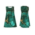 thumbnail image 6 of Defioc Green Gold Glitter Pattern Women's Summer Dresses 2025 Beach Casual Sleeveless Tank Loose Sundress Beach Vacation Clothes with Pocket -Medium, 6 of 7