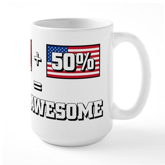CafePress - 50% Trinidad And Tobago, - 15 oz Ceramic Large White Nolvety Mug