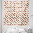 thumbnail image 1 of Strawberry Tapestry, Berry Blossoms Off White Flowers Tasty Summer, Fabric Wall Hanging Decor for Bedroom Living Room Dorm, 5 Sizes, Vermilion Green, by Ambesonne, 1 of 1