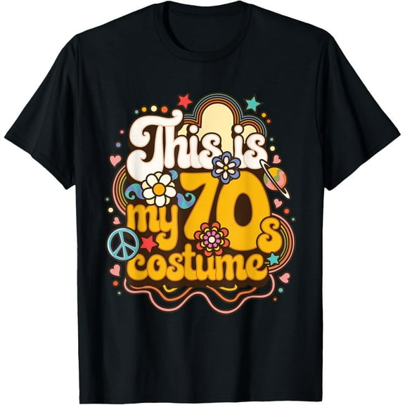 Exquisite and comfortable-This Is My 70s Costume Theme Party Hippie Retro Friends T-Shirt