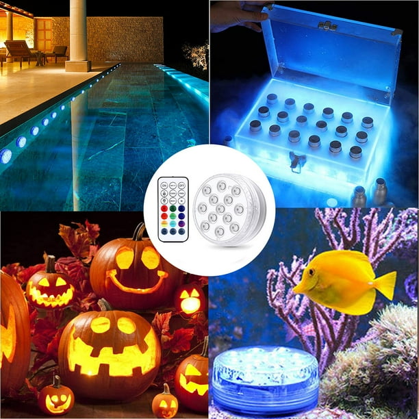 Luz LED sumergible para piscina con Control remoto RF, luces subacuáticas impermeables para estanque, fiesta y jardín