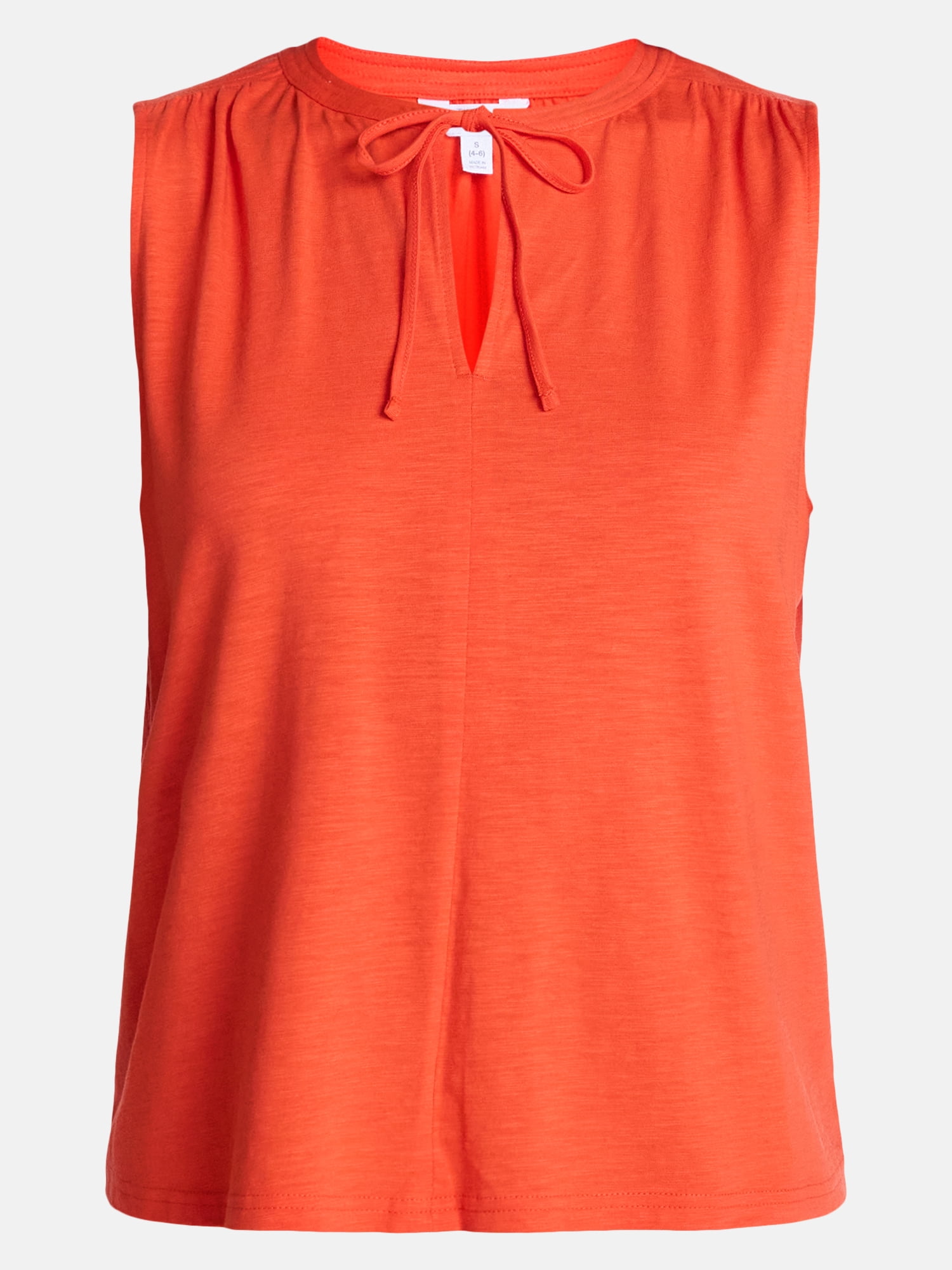 Time and Tru Women’s Tie Front Sleeveless Top, Sizes XS-XXXL