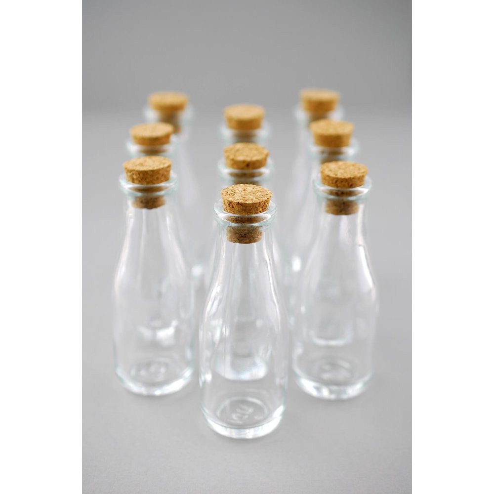 Mini Glass Bottles with Cork 40ml 3.8 inches (Pack of 10)