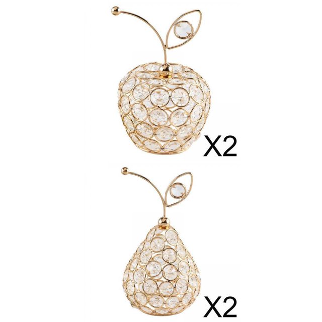 4 Estatuas De Frutas De Cristal Hechas A Mano Para Decoración De Bodas Y Oficinas. Sunnimix Figura de fruta de cristal