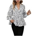 thumbnail image 2 of AXXD White Basic Going Out Tops for Women Summer 2024 Ladies Solid Color Long Sleeve Short Shirt Blouse Tops, 2 of 3