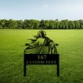thumbnail image 2 of Custom Jesus Art Metal Address Yard Sign-Personalized House Number-Street Name-Ourdoor Lawn Decor-Wedding Baptism Housewarming, 2 of 6