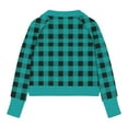 thumbnail image 4 of CLOISE Crewneck Sweatshirt Boys Girls Youth Long Sleeve Collared Zip up Tops Plaid with Thumb Hole Outfits Fall Winter Clothes Light Blue 9T, 4 of 4