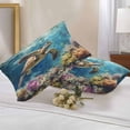 thumbnail image 3 of Ocean Turtle Outdoor Pillow Covers Pack of 2 Coral Retro Waterproof Throw Pillow Covers Decorative Cushion Cases for Patio Garden Tent Balcony Couch 20x12 inch, 3 of 8