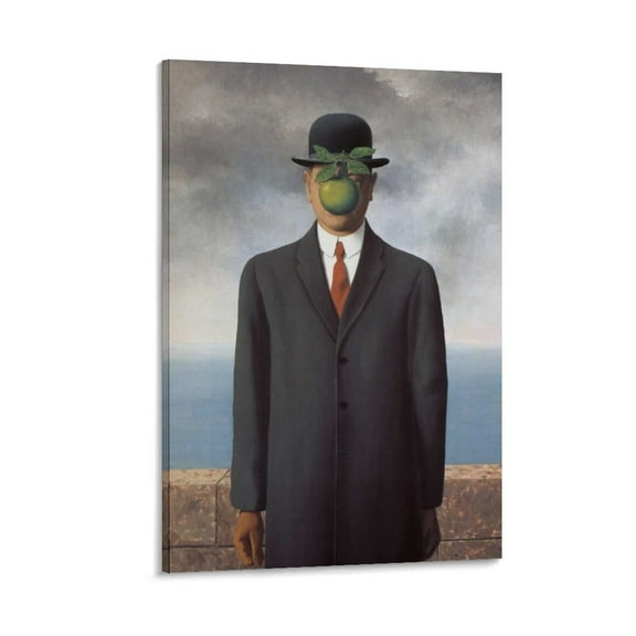 Rene Magritte Famous Paintings The Son of Man Canvas Art Poster Posters Art Print Wall Photo Paint Poster Hanging Picture Family Bedroom Decor Gift 24x36inch(60x90cm)