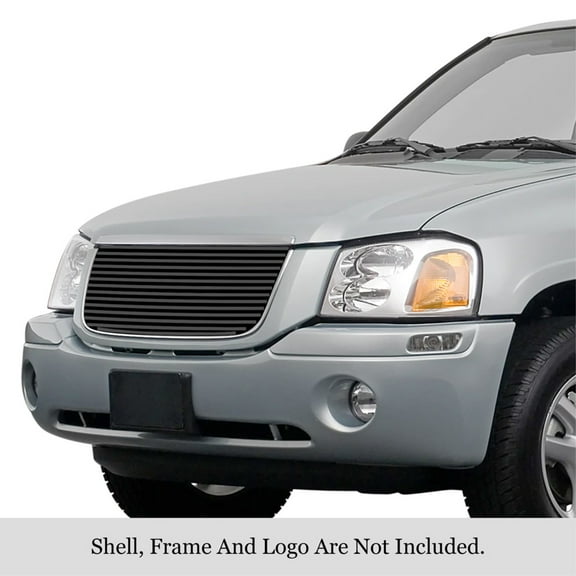 2001-2009 Gmc Envoy Stainless Steel Black Powder Coated Finish 8X6 Horizontal Billet Black Stainless Steel Billet Grille