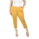 thumbnail image 4 of Pantalon capri de gamuza Roman Fashion /Tallas Extras, 5058 (Mostaza) amarillo 36, 4 of 6