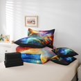 thumbnail image 6 of Manfei Celestial Cosmic Clouds 7 Pieces Full Size Bedding Sets,Glowing Stars Dots Full Size Bed in a Bag,Multicolor,Black Reversible, 6 of 7