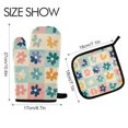 thumbnail image 2 of Yayeee Oven Mitts and Pot Holder Set of 4 Heat Resistant Kitchen Gloves Baking Hot Pad, Green Floral, 2 of 5