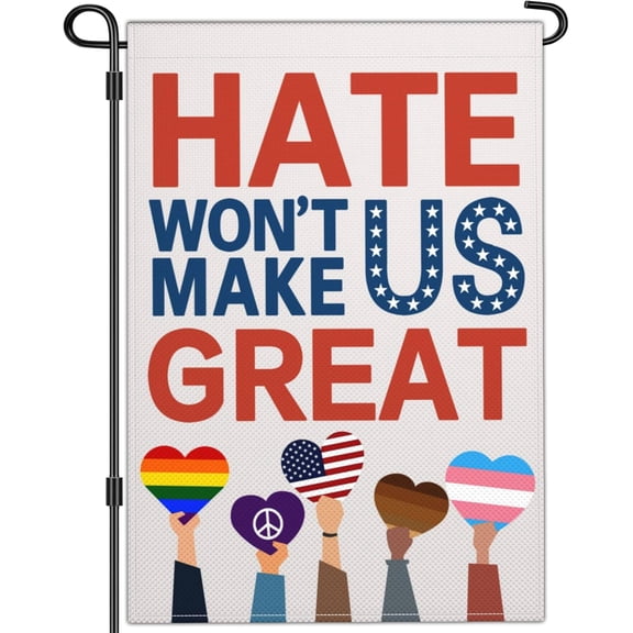 Garden Flag With Kindness Peace Equality Diversity Design, Double Sided Outdoor House Decor, 12 x 18 Inch