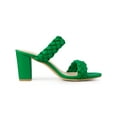 thumbnail image 3 of BLISSFUL STEP Women's Braided Heeled Slip on Chunky Heel Slide Sandals Grass Green 9, 3 of 7
