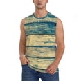 thumbnail image 2 of Lsque Retro Wooden Print Men's Cotton Blend Sleeveless Muscle Shirts (S-3XL)- Moisture Wicking, Odor Protection, UPF 30+,XX-Large, 2 of 8