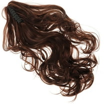 WHAMVOX Fluffy Long Messy Curls Claw Clip Ponytail Extensions Synthetic Clip Drawstring Curly Ponytail Hairpiece Hair Extensions (Brown)
