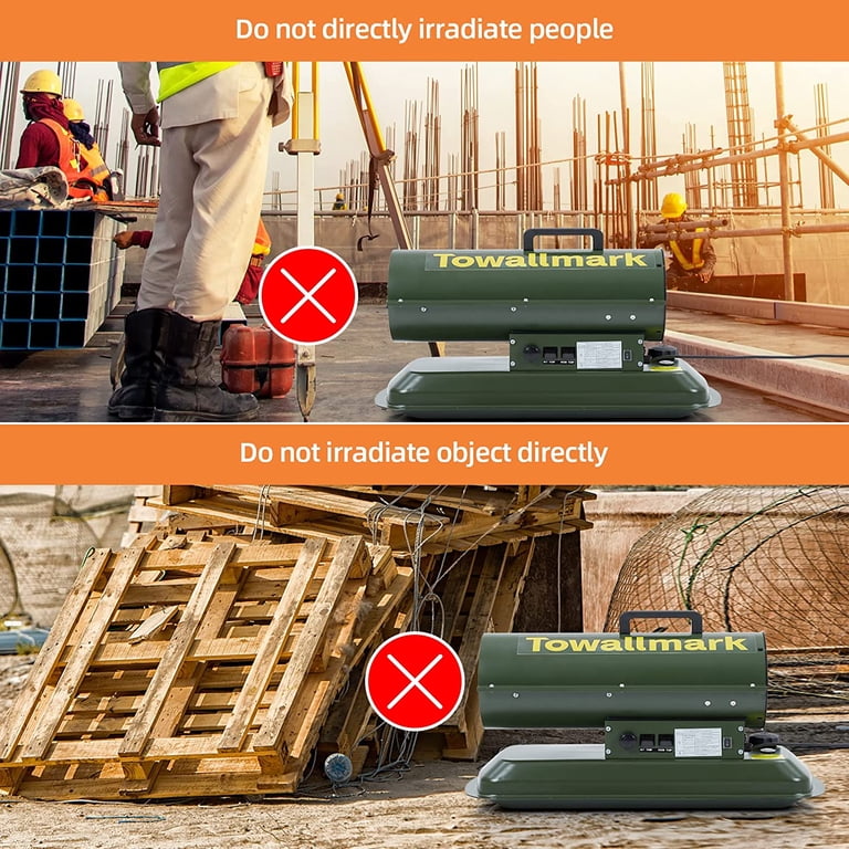 75,000 BTU Forced Air Diesel Heater u0026 Kerosene Heater, Torpedo Space Heater  with Thermostat Temperature Control, Portable for Outside, Jobsite, Garage  and Construction Sites - Walmart.com