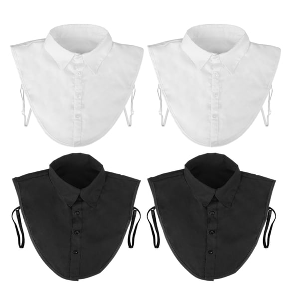 4Pcs Detachable Fake Collars for Women, Faux False Collar, Adjustable Half Shirt Round Collar, Lightweight Versatile False Collar