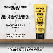 Bee Bald SMOOTH PLUS Head & Face Moisturizer with SPF 30, Sunscreen Lotion Protecting Skin From Harmful UVA/UVB Rays While Hydrating, Moisturizing and Toning, 1.7 fl oz