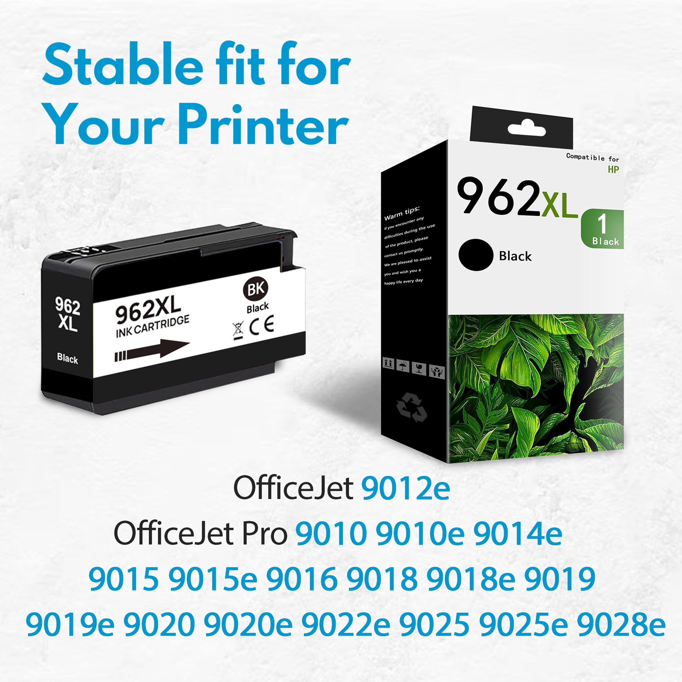 962xl 962 Ink Cartridge Compatible for 962 XL Ink Cartridge For 9020 9025e 9029 Printer 1-Pack