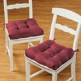 thumbnail image 2 of Collections Etc Solid Color Tufted Chair Cushions with Tiebacks - Set of 2, 2 of 3