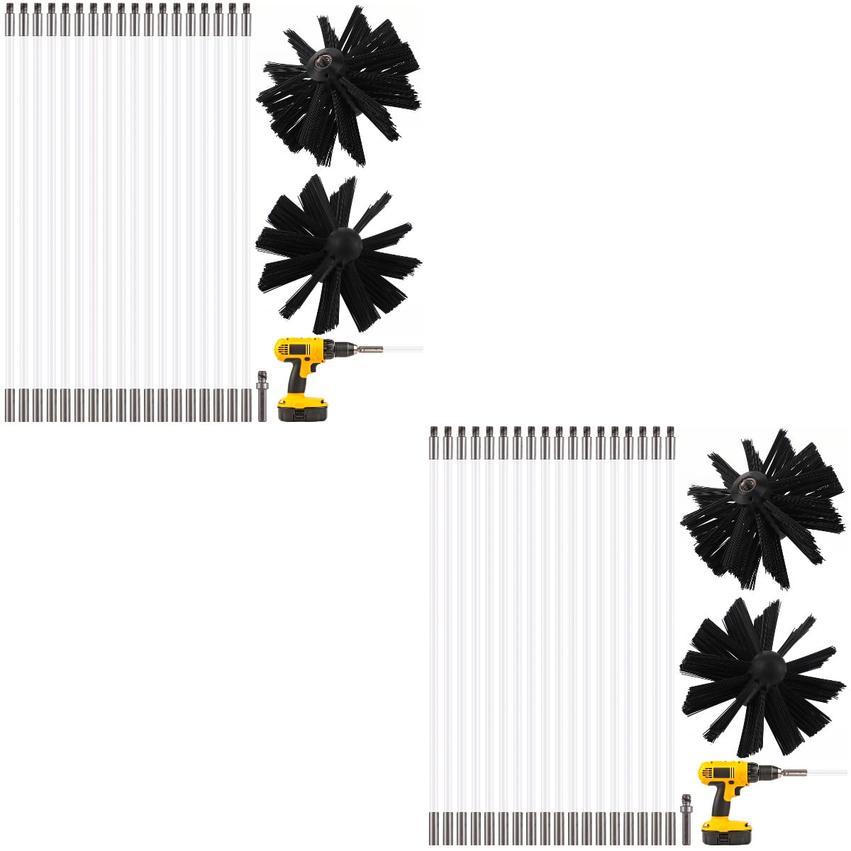 NUOLUX  Chimney Cleaning Set Adjustable Length for Hard-to-Reach Areas