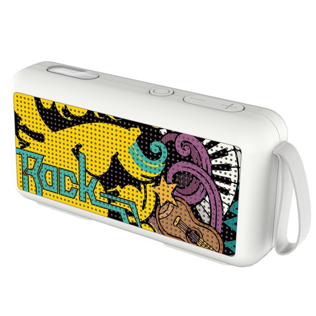 1 mini tarjeta portátil pintada con garabatos (sin tarjeta) Radio FM altavoz inalámbrico Bluetooth