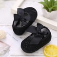 thumbnail image 3 of Infant Baby Girls Princess Bowknot Soft Sole Cloth Crib Shoes Sneaker, 0-18M, 3 of 5