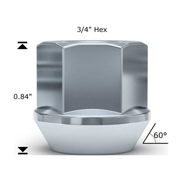 White Knight 9113091S Chrome M14 x 1.50 Open-End Lug Nut, 4 Pack 